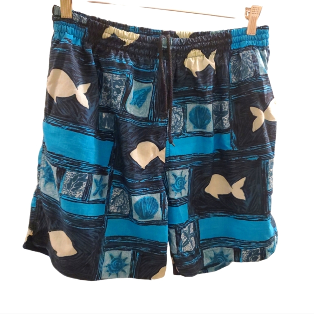 Vintage 90s G2000, swim trunks, net-lined, Men's L, blue